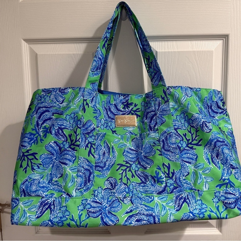 Lilly Pulitzer Blue and Green Women's Pool Tote Bag NWOT!